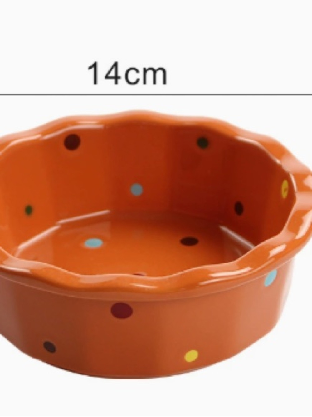 Orange Polka Dot Ceramic Serving Bowl